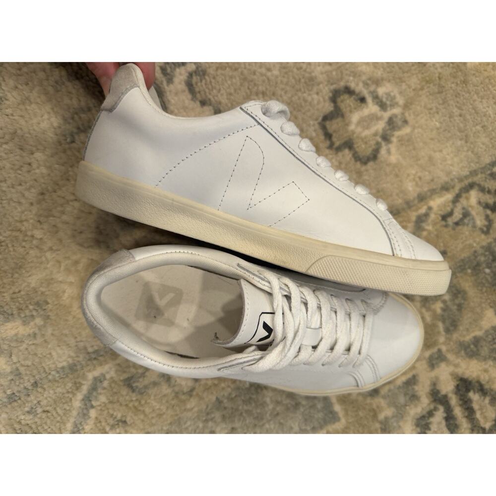 VEJA Low Esplar Leather Lace-Up Sneakers | White Great Condition Size 5 EUR 36 - Picture 11 of 16